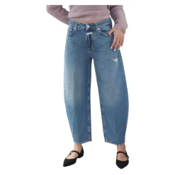 Barrel Fit Cropped Jeans