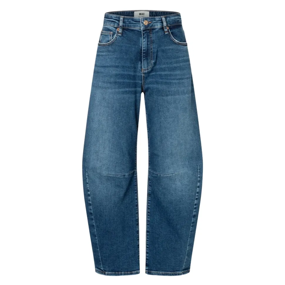 Barrel-cut Jeans in tiefblau