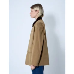 Baumwolljacke mit Cordkragen