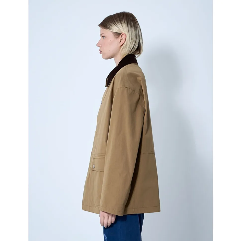Baumwolljacke mit Cordkragen