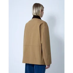 Baumwolljacke mit Cordkragen