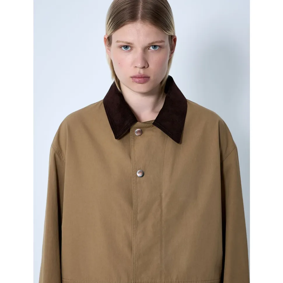 Baumwolljacke mit Cordkragen