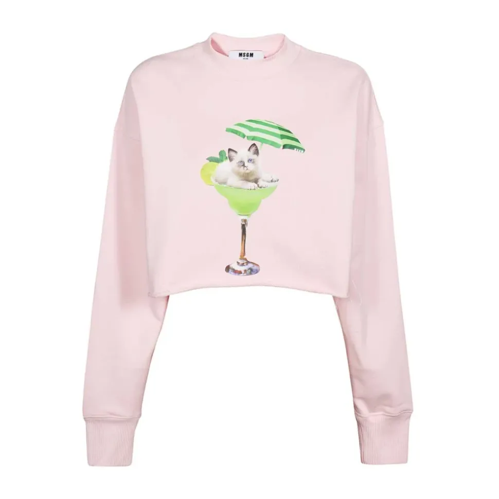 Baumwoll-Sweatshirt mit Frontdruck