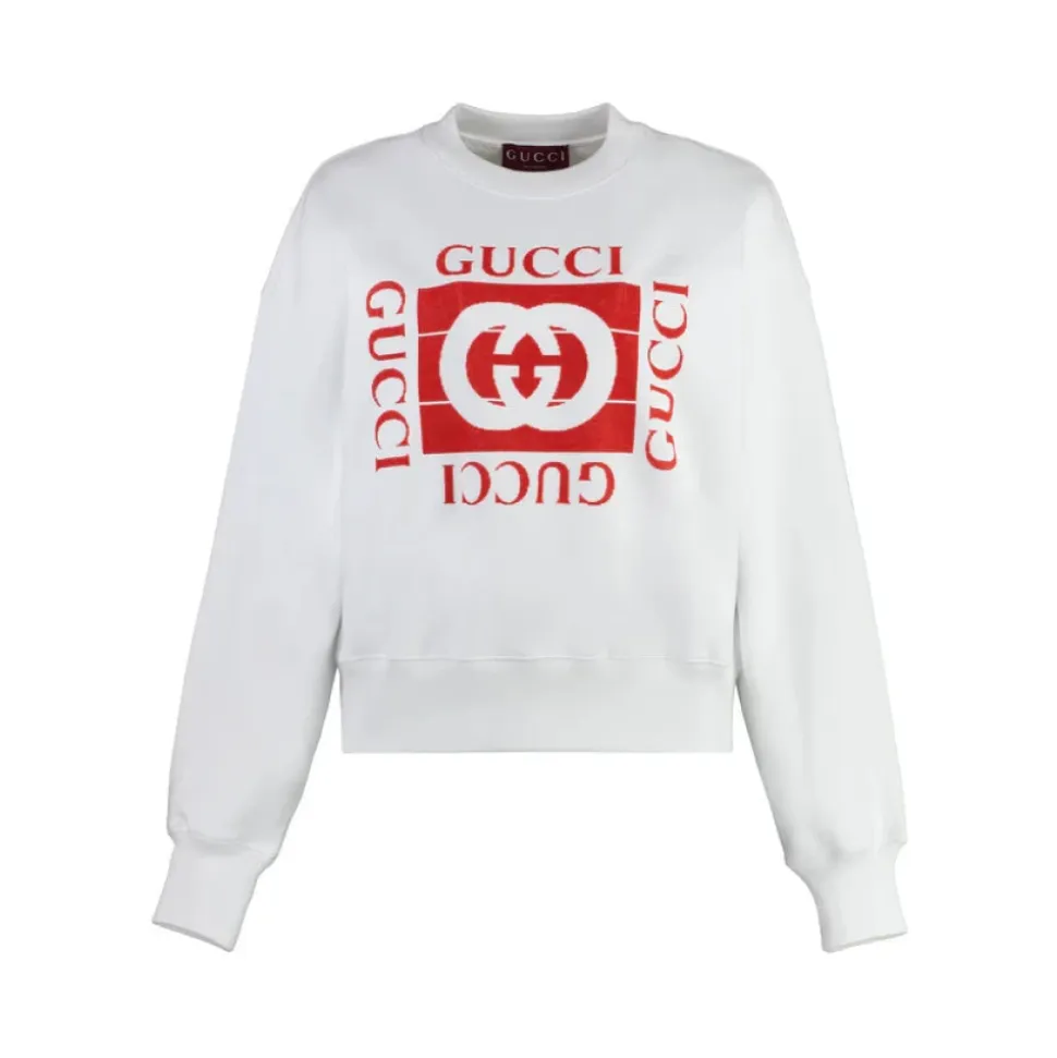 Baumwoll-Sweatshirt mit Rundhalsausschnitt