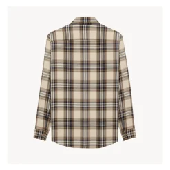 Baumwoll-Tartan-Lavallière-Shirt mit Schleife