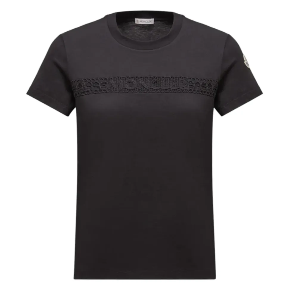Baumwoll-T-Shirt mit gesticktem Logo