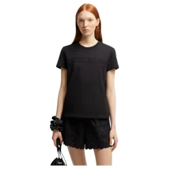 Baumwoll-T-Shirt mit gesticktem Logo