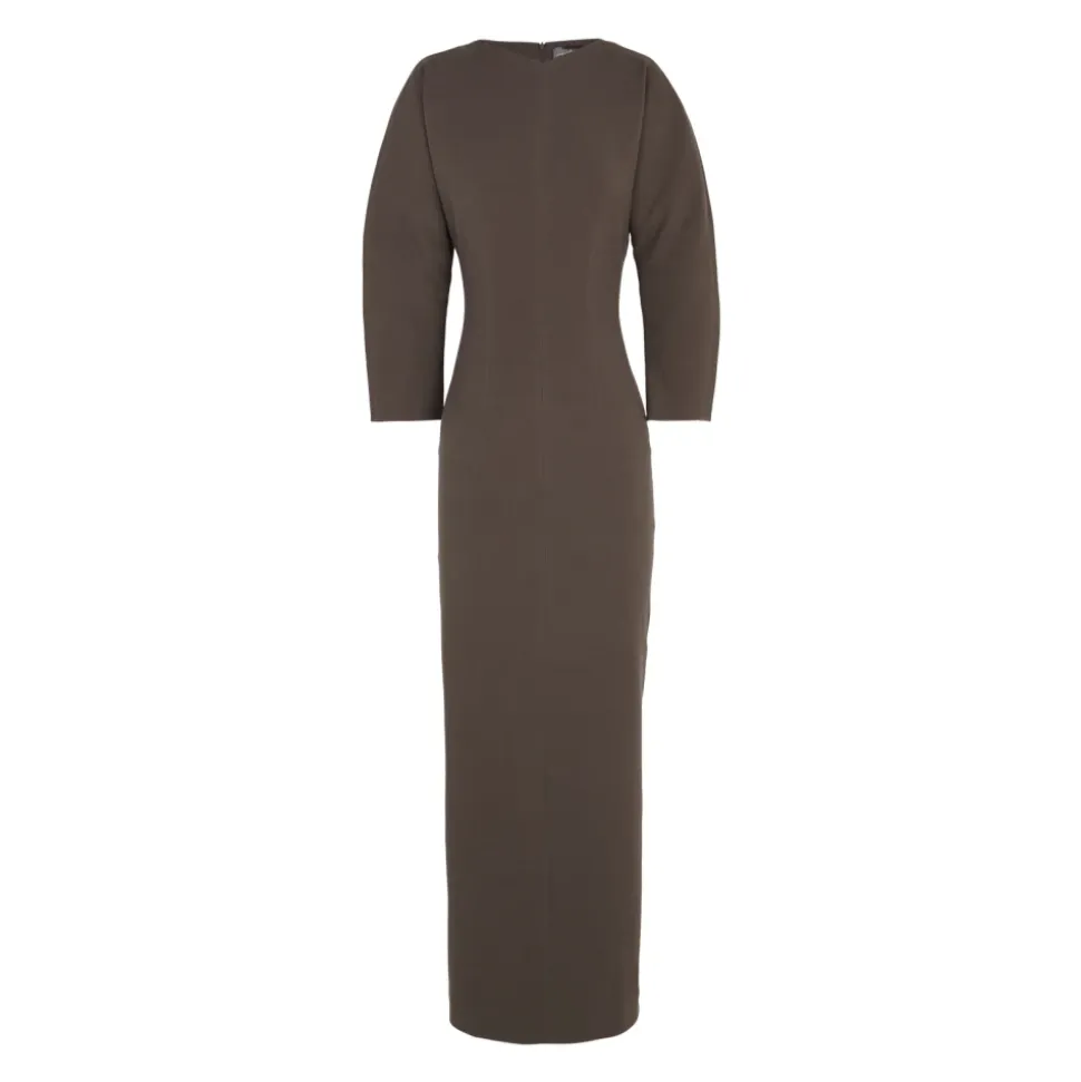 Bawa, figurbetontes braunes Kleid
