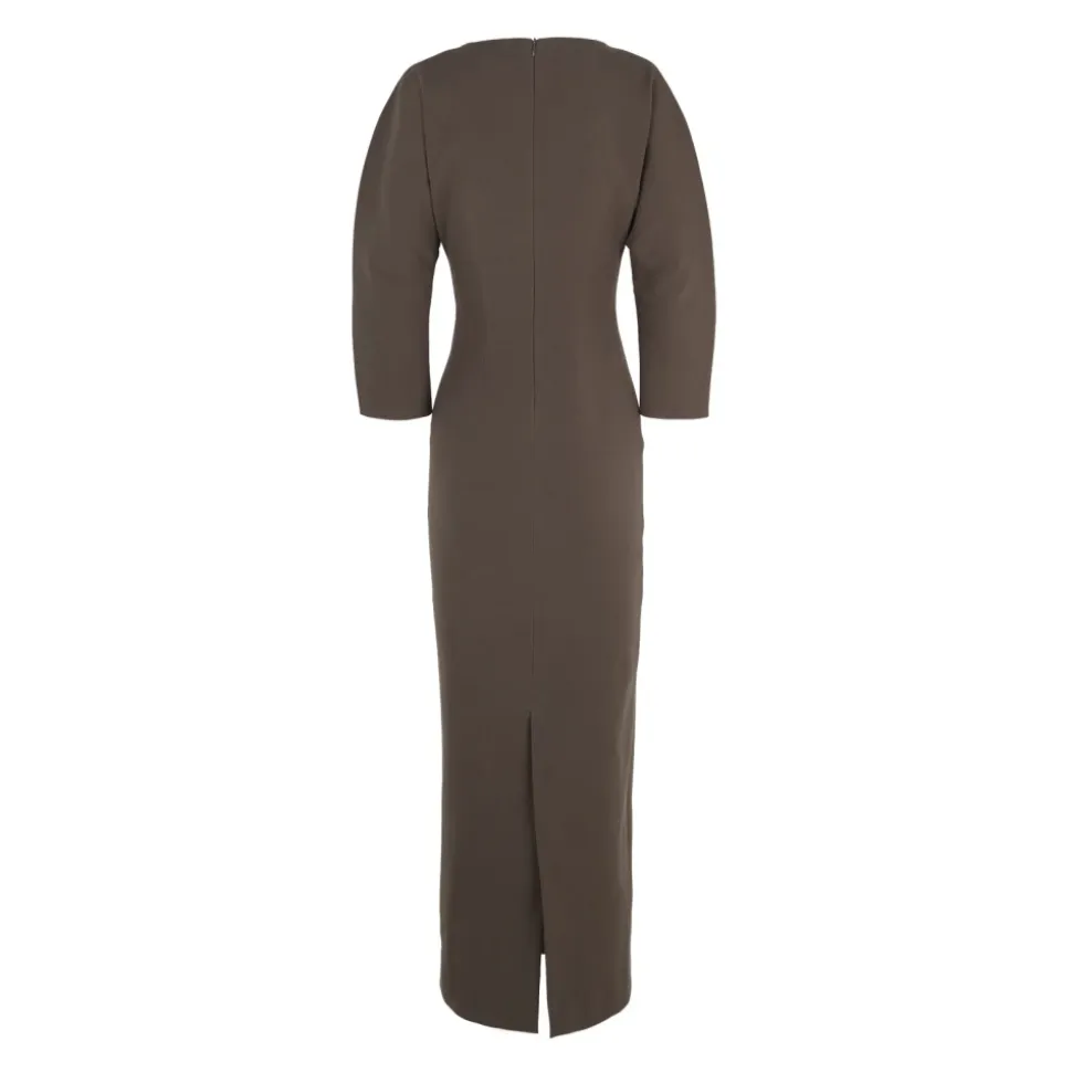 Bawa, figurbetontes braunes Kleid