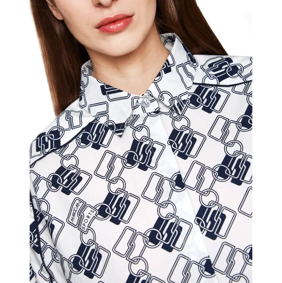 Bedruckte Bluse Cube Design