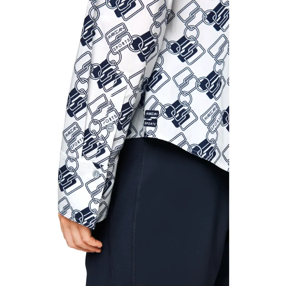 Bedruckte Bluse Cube Design