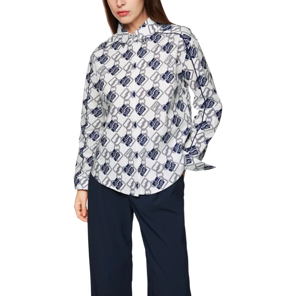 Bedruckte Bluse Cube Design