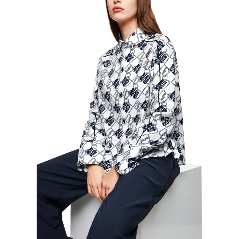 Bedruckte Bluse Cube Design