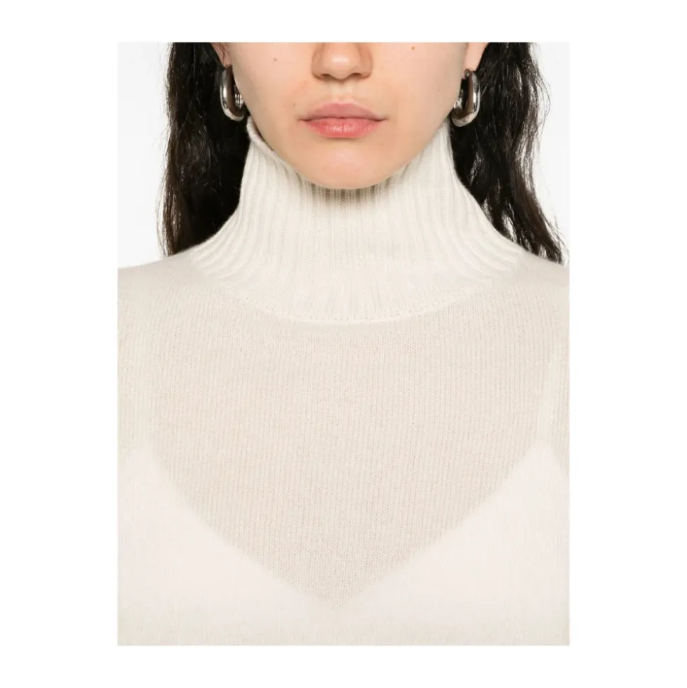 Beige Cashmere Turtleneck Sweater