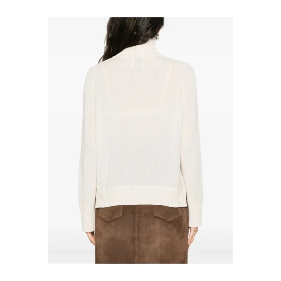 Beige Cashmere Turtleneck Sweater