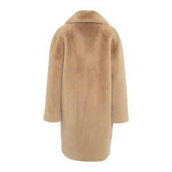 Beige Faux Fur Cocoon Coat