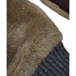 Beige Gestrickte Pelz Handgelenkshandschuhe