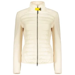 Beige Leichte Jacke mit Farbigem Reißverschluss