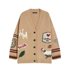 Beiger Cardigan mit Frontdesign