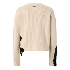 Beiger Pullover mit Logodetail