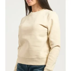 Beiger Pullover Rundhalsausschnitt Logo Bestickt