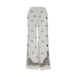 Bestickte Leinen Wide Trousers
