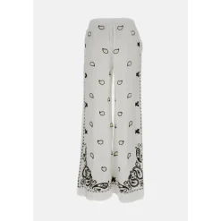 Bestickte Leinen Wide Trousers