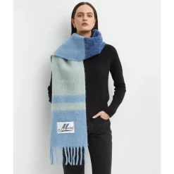 Blau Gestreifter Fransenschal