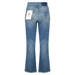 Blaue Cropped Flare Jeans