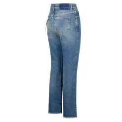 Blaue Cropped Flare Jeans