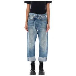Blaue Crossover-Taillenjeans AW25