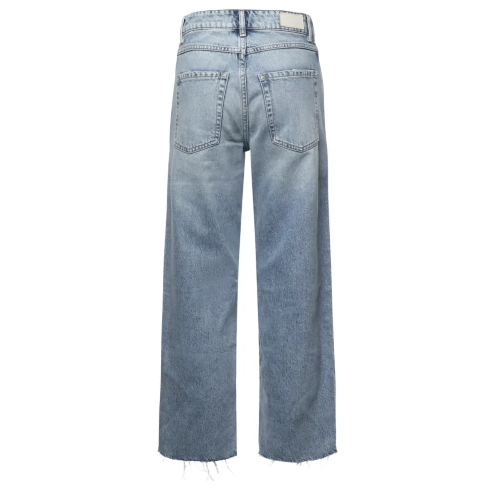 Blaue Denim Jeans Hohe Taille