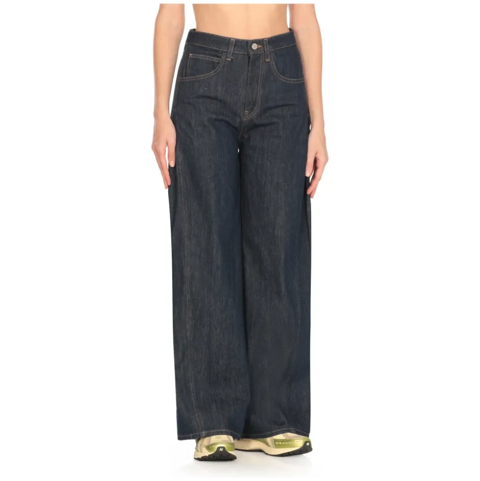 Blaue Denim Palazzo Jeans für Frauen