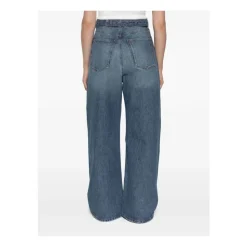 Blaue Seiden- & Nylon-Jeans
