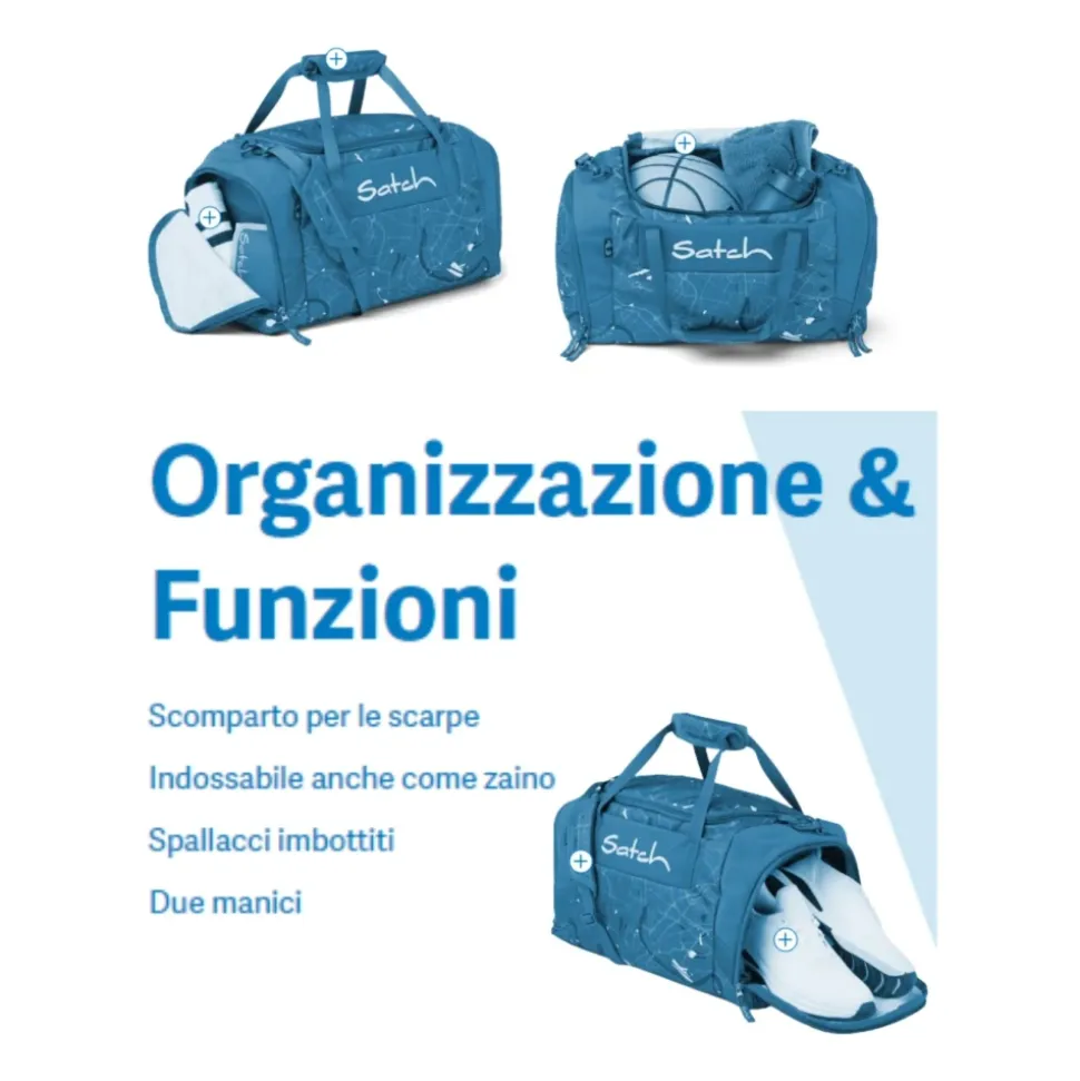 Blaue Unisex Sporttasche Rucksack