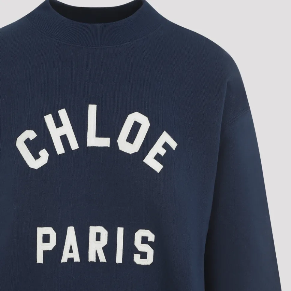 Blauer Pullover mit Stehkragen im Trend-Style