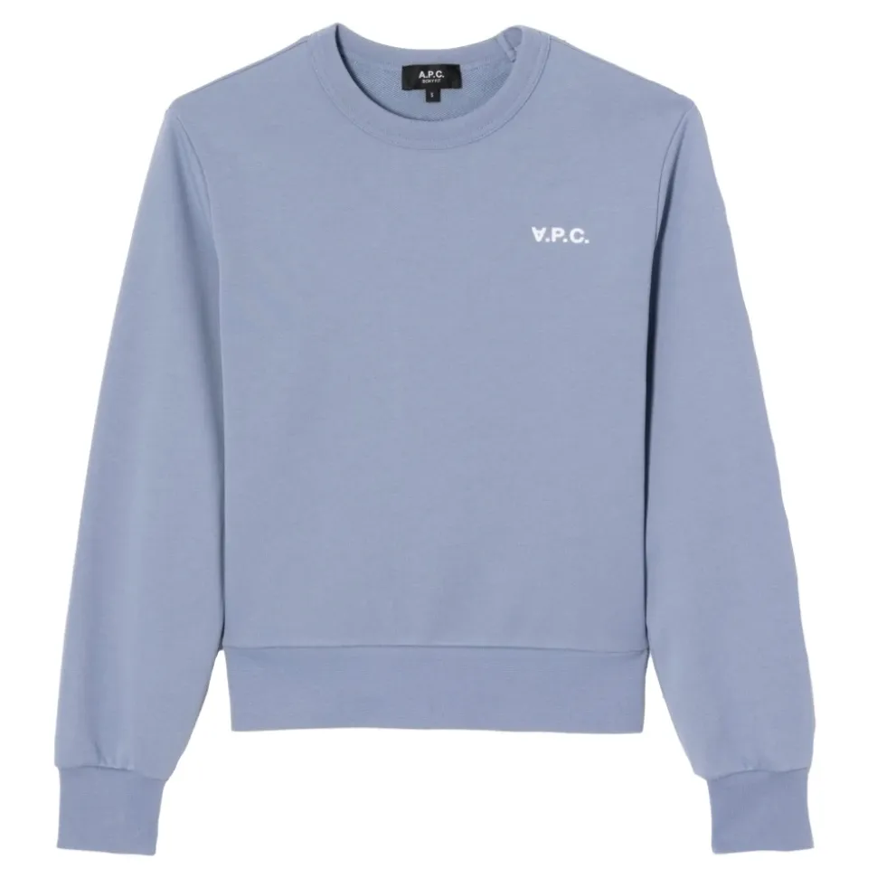 Blau-graues Sweatshirt mit Samt-Logo