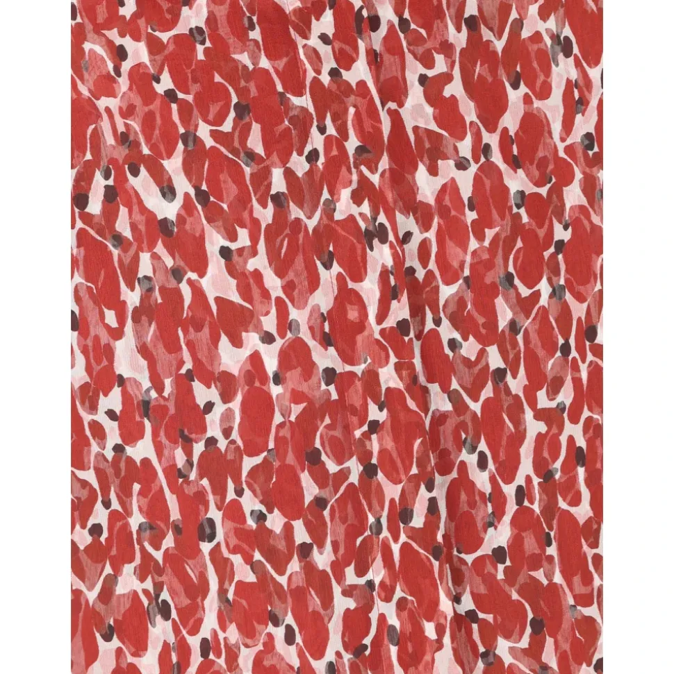 Blumige Seidenbluse Rot Italien