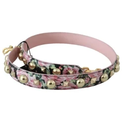 Blumiger Gold Stud Lederriemen Rosa