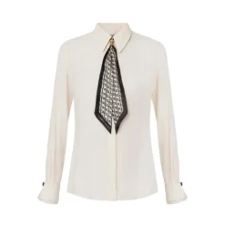 Bluse aus Georgette mit Foulard-Schal