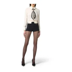 Bluse aus Georgette mit Foulard-Schal