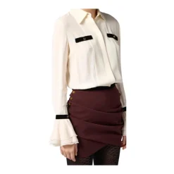 Bluse aus Georgette-Stoff mit Schmuckknöpfen