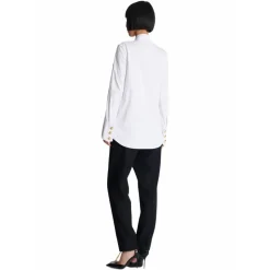 Bluse aus Popeline mit Rüschen