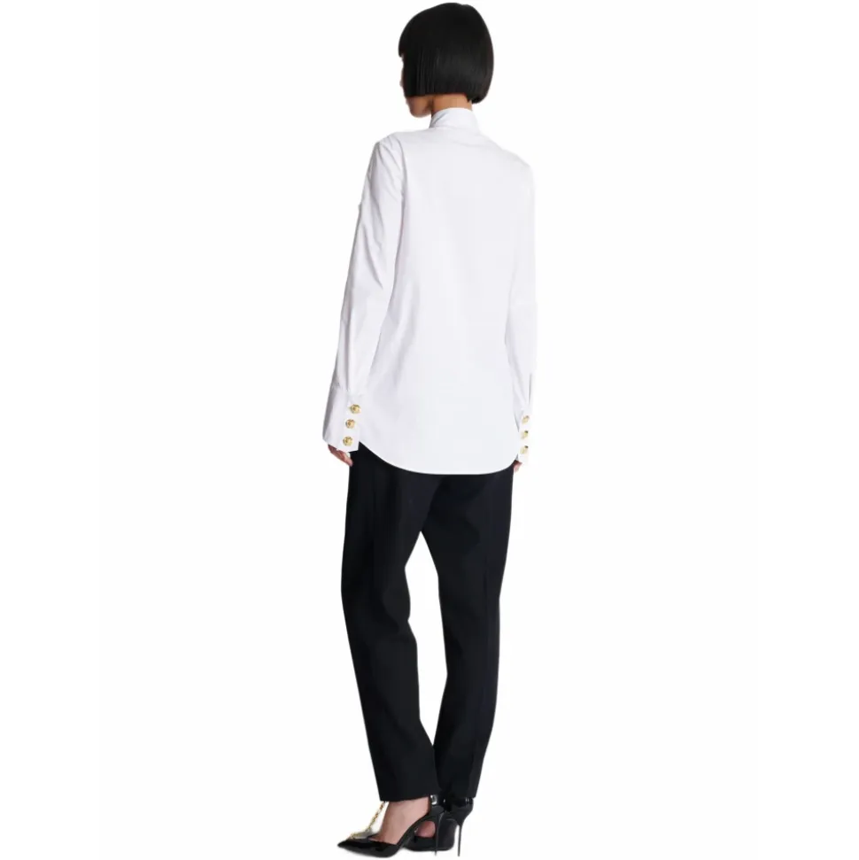 Bluse aus Popeline mit Rüschen