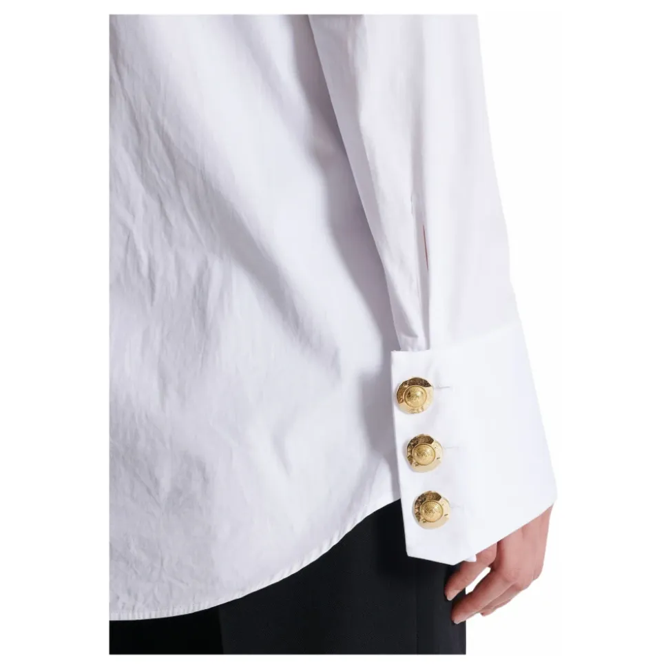 Bluse aus Popeline mit Rüschen