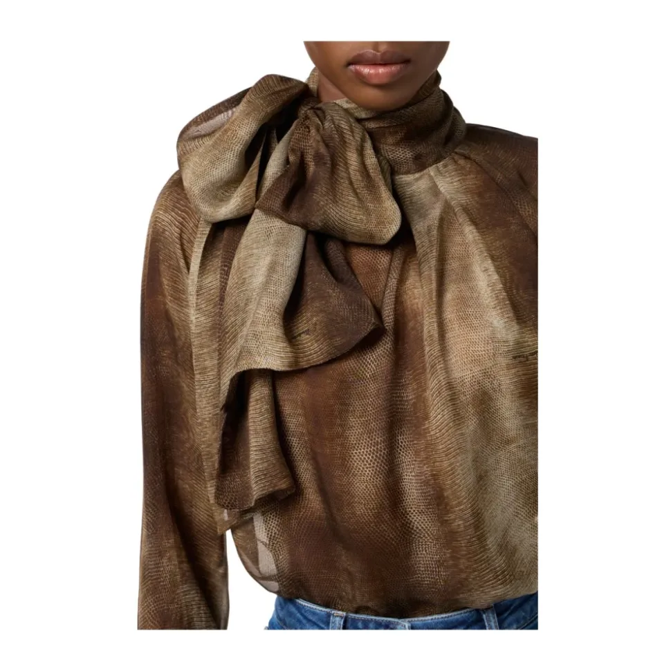 Bluse aus Voile mit Pythonmuster