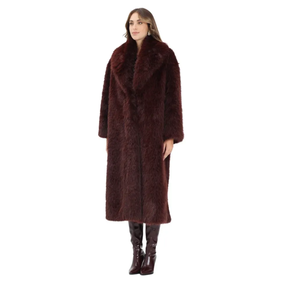 Bordeaux Faux Fur Shearling Jacke