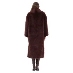 Bordeaux Faux Fur Shearling Jacke