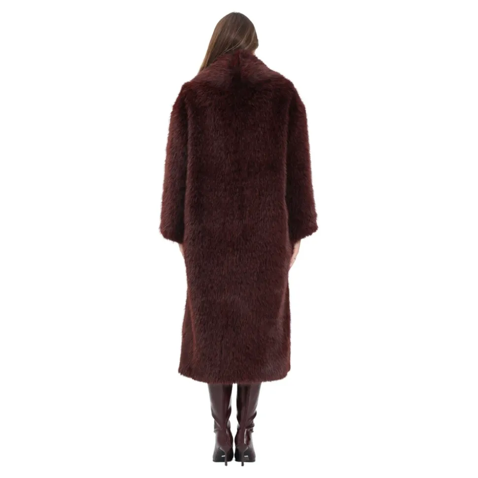 Bordeaux Faux Fur Shearling Jacke