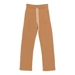 Braune Hose mit Elastischem Bund Gerader Schnitt
